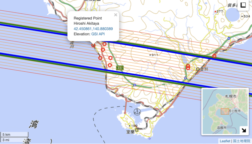 Occultation map 2025-09